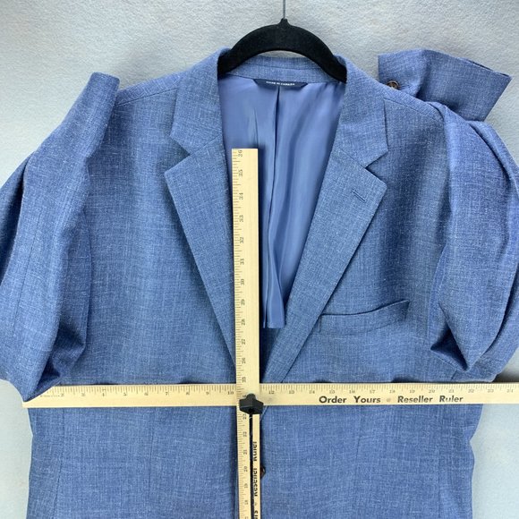 **SOLD**Ralph Lauren Blazer Mens 46L 46 Long Blue Wool Silk Linen Sport Coat - Picture 9 of 16